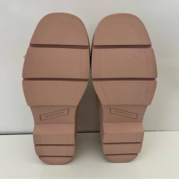 NORDSTROM Trinity Lug Sole Leather Loafer In Pink Peach NEW - Picture 11 of 13